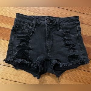 Black Jean Shorts American Eagle Super Stretch Size 0
